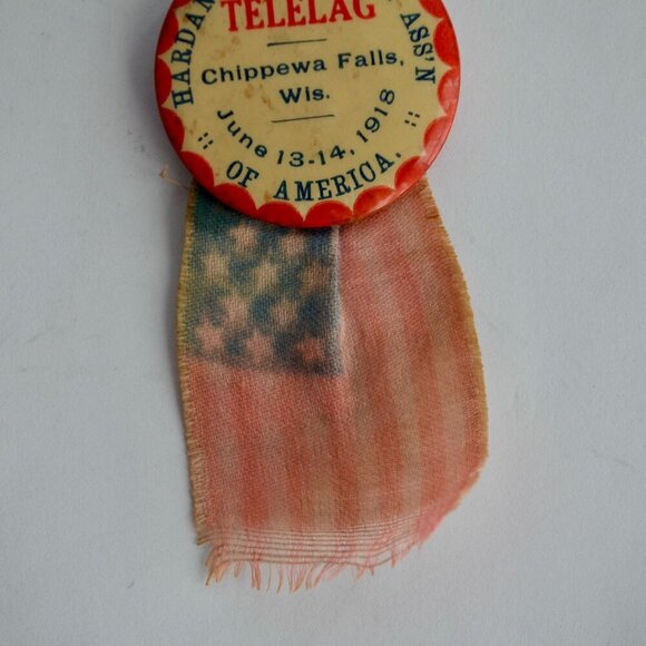 Antique 1918 Hardanger Violinist Association Telelag Pin Chippewa Falls Violin - Picture 3 of 6